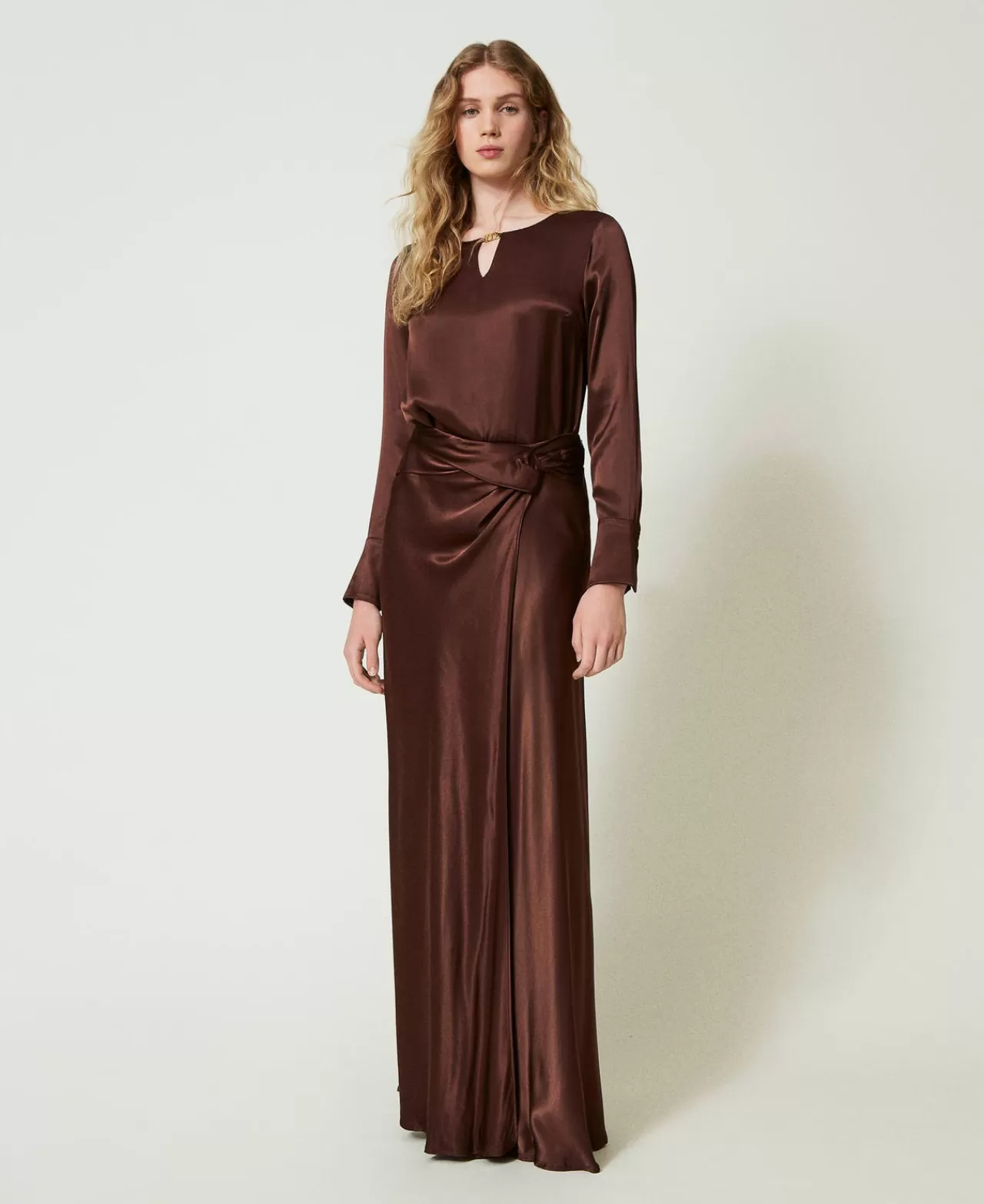TWINSET Milano Maxirock Aus Satin Mit Faltenwürfen