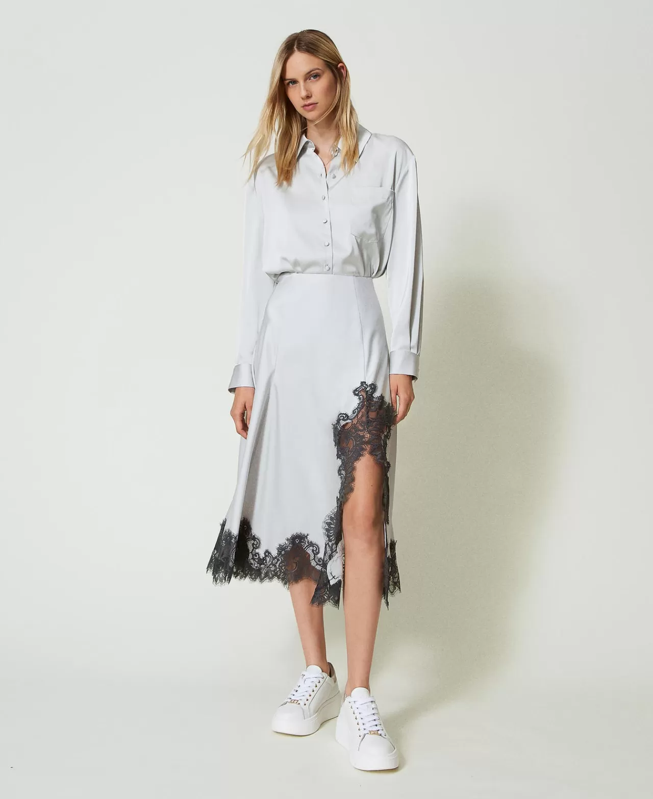 TWINSET Milano Maxirock Aus Satin Und Spitze