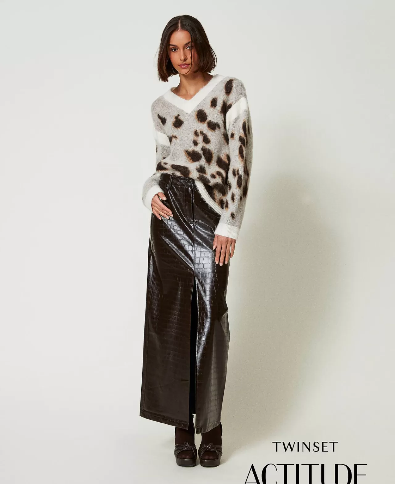 TWINSET Milano Maxirock Mit Animalprint