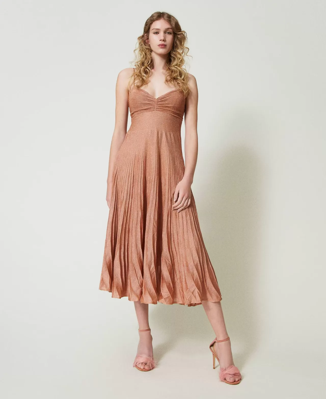 TWINSET Milano Maxistrickkleid Aus Lurex Mit Plissee