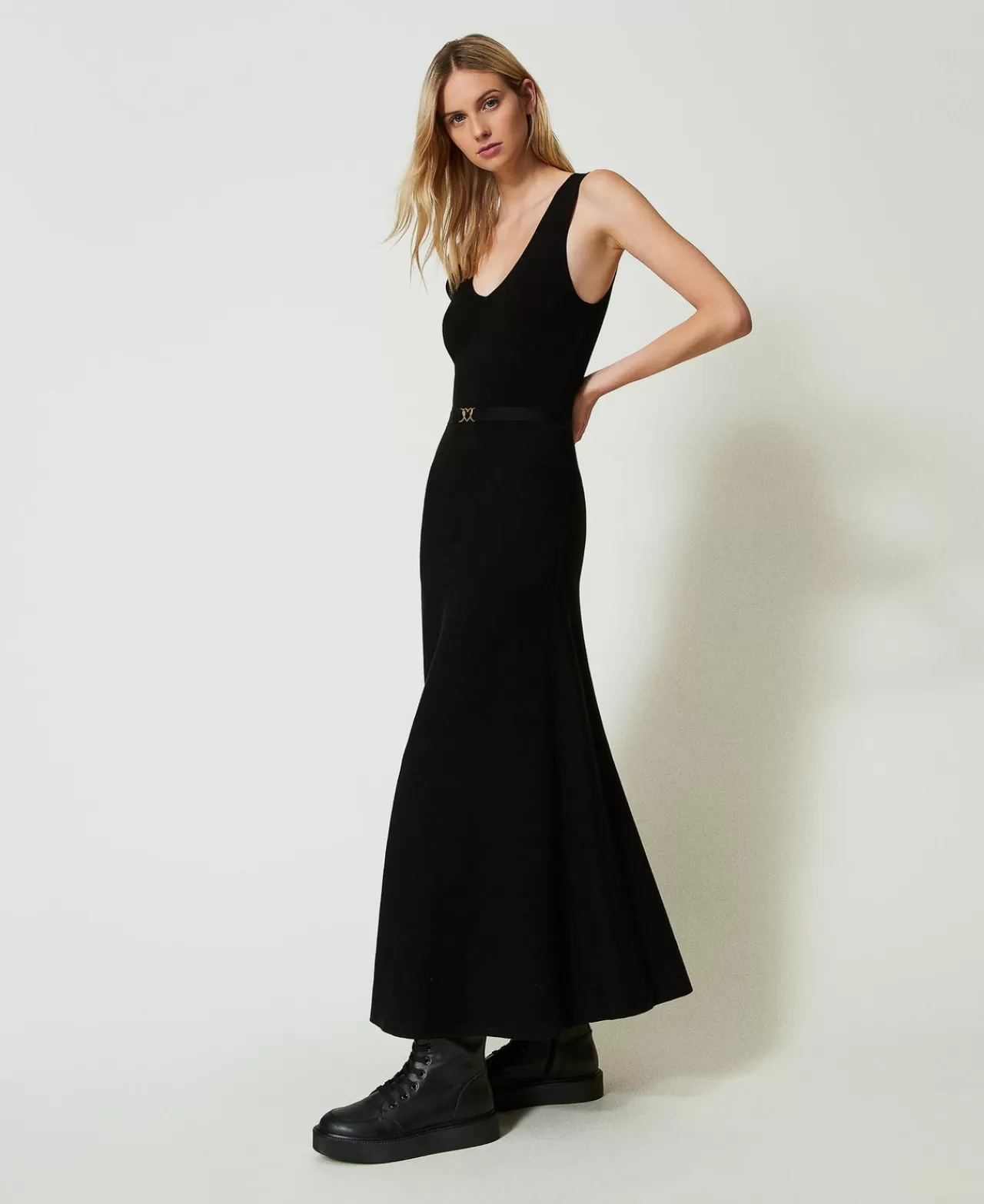 TWINSET Milano Maxistrickkleid Mit Gürtel
