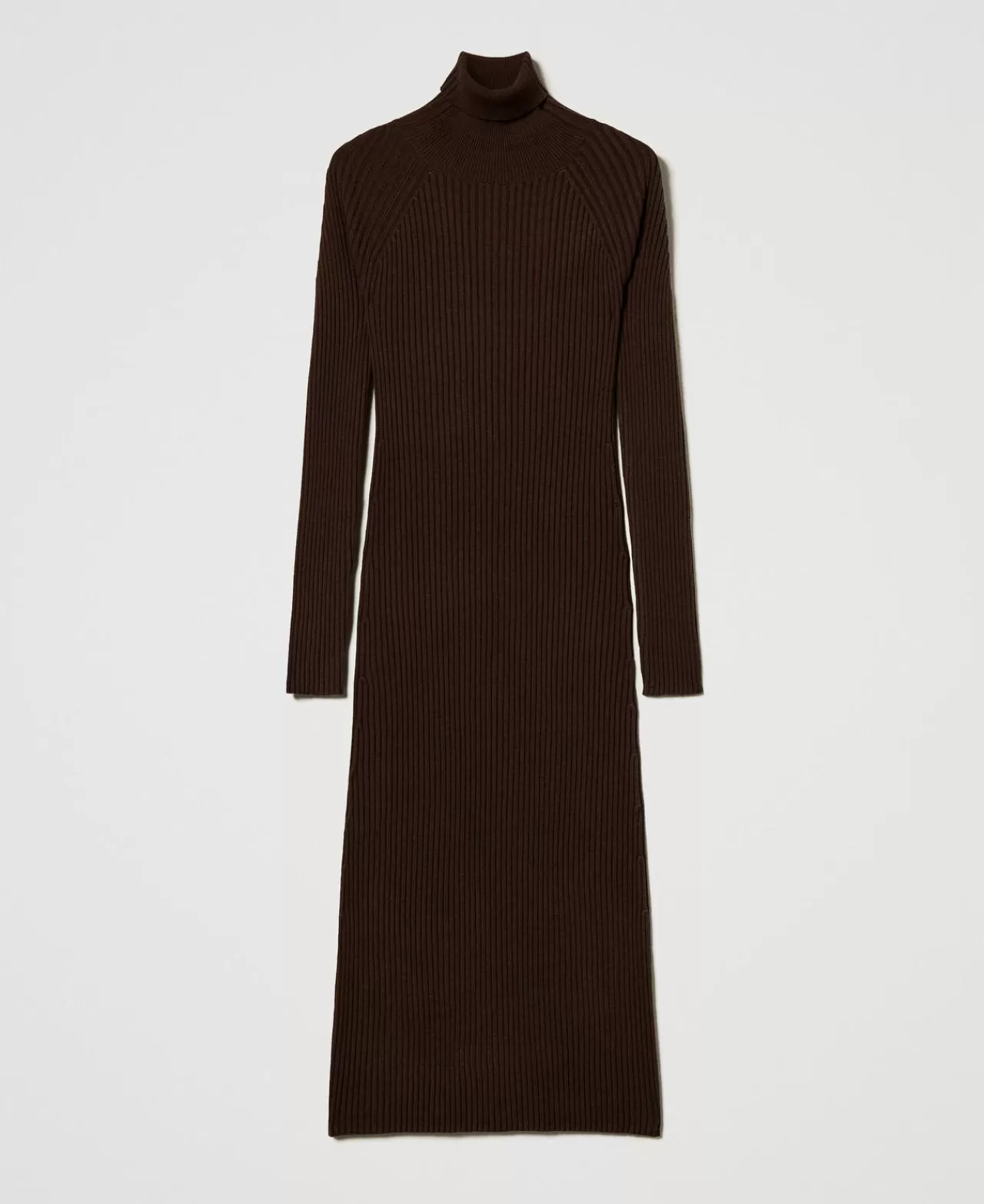 TWINSET Milano Maxi-Strickkleid Mit Rippenmuster Und Cut-out
