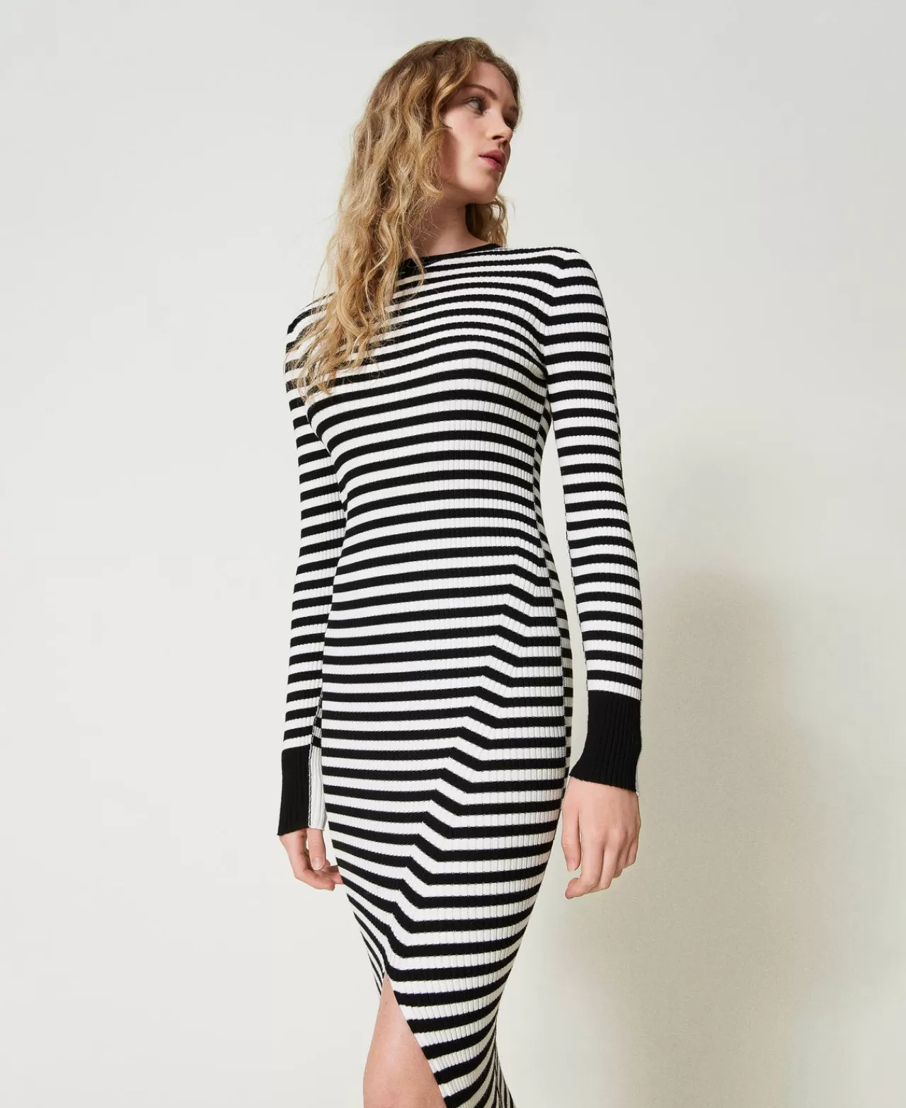 TWINSET Milano Maxistrickkleid Mit Streifen