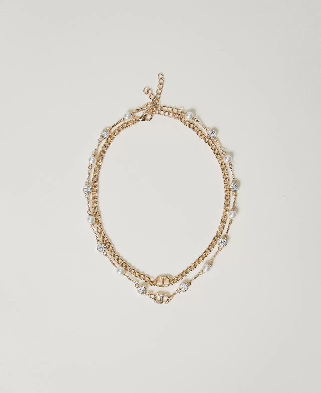 TWINSET Milano Mehrreihige Kette Mit Strass Und Oval T