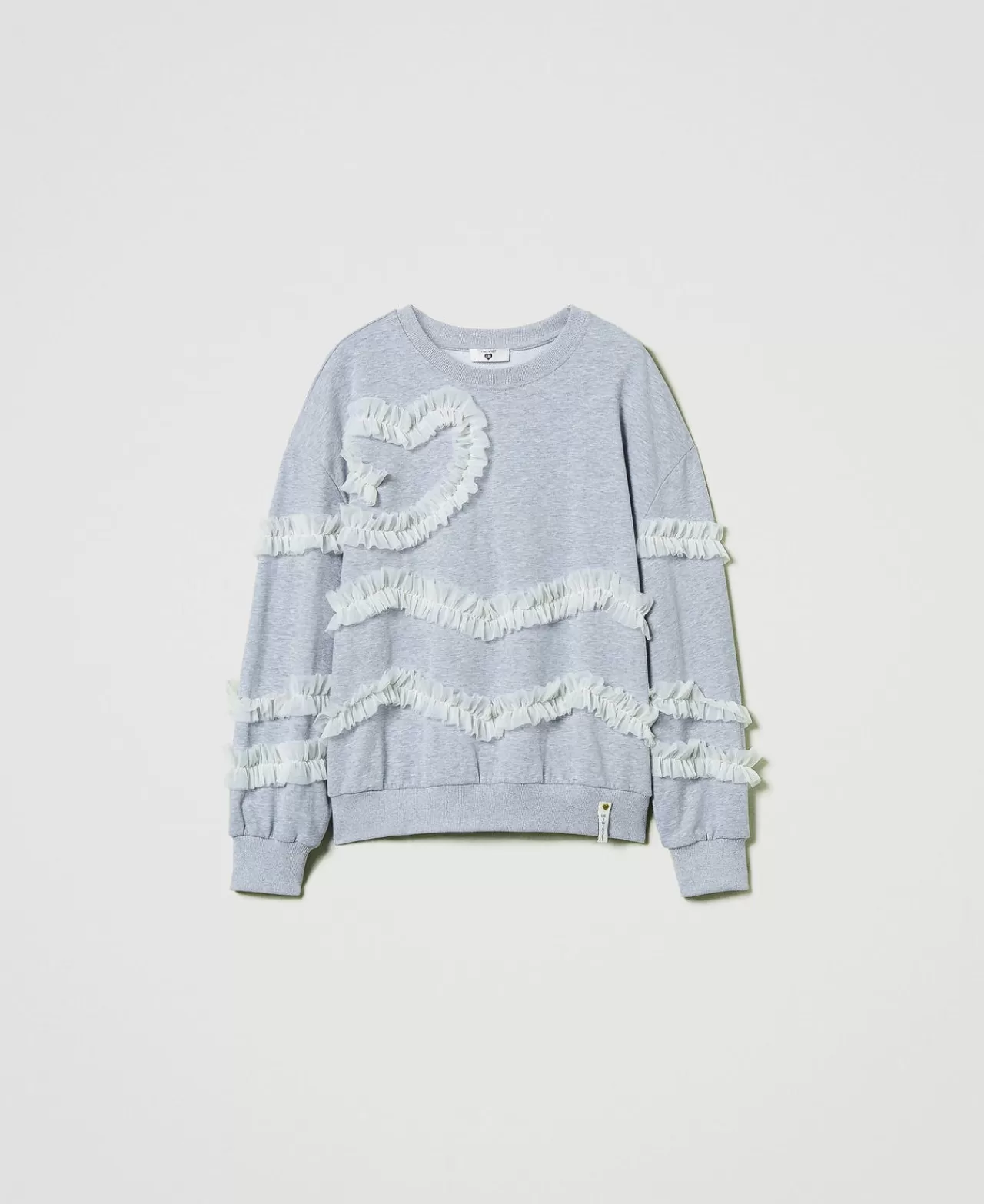 TWINSET Milano Meliertes Sweatshirt Mit Tüllvolants