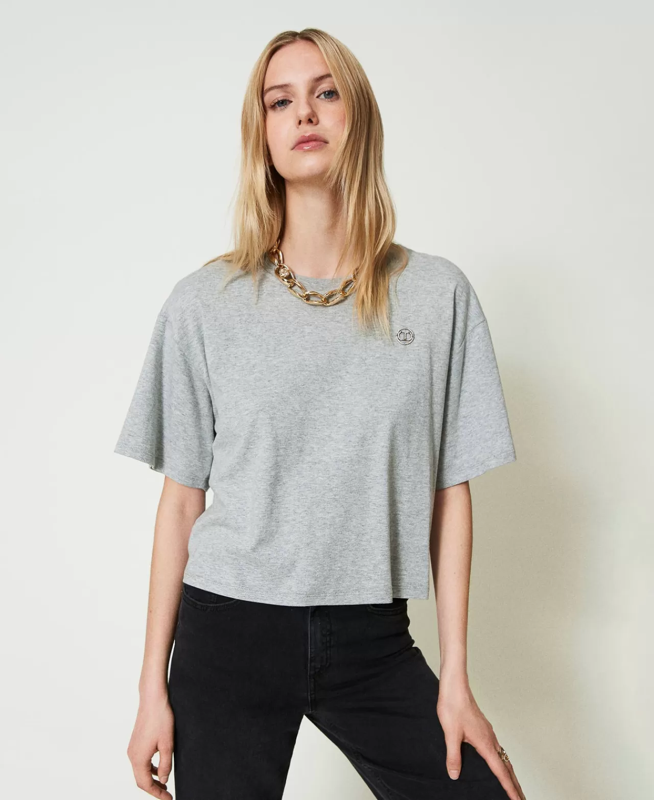 TWINSET Milano Meliertes T-Shirt Mit Oval T