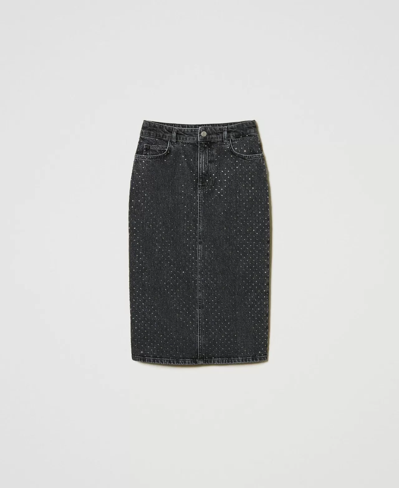 TWINSET Milano Midi-Jeansrock Mit Strass