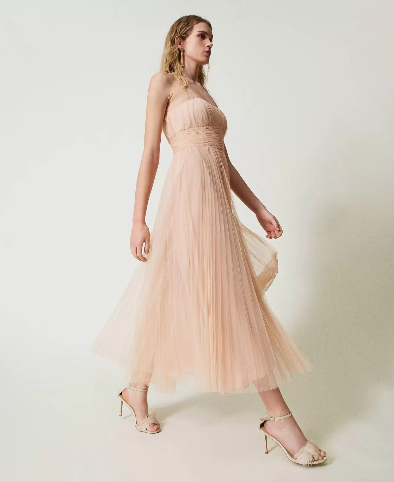 TWINSET Milano Midikleid Aus Plissiertem Tüll