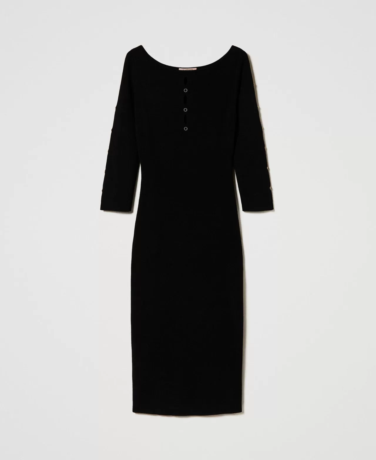 TWINSET Milano Midi-Strickkleid Mit Cut-outs Und Nieten
