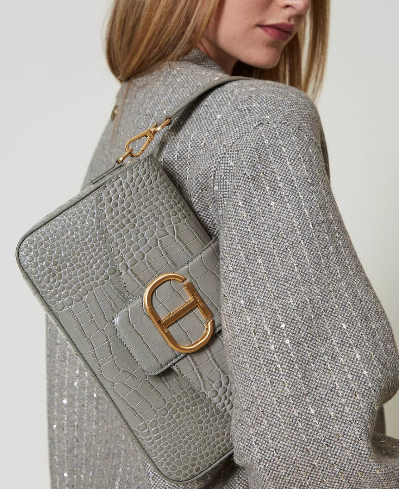 TWINSET Milano Mittelgroße Umhängetasche „Amie“ Mit Krokoprägung