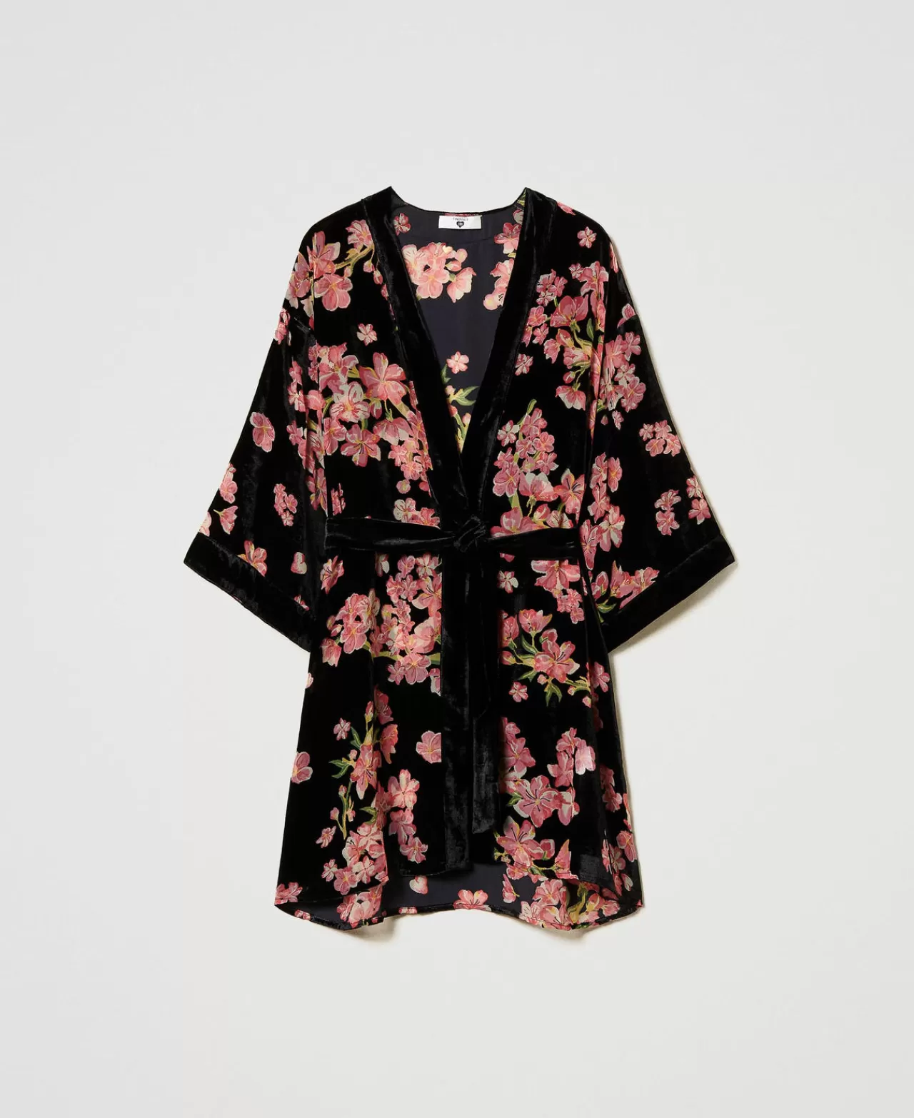 TWINSET Milano Morgenmantel Aus Dévoré-Samt Mit Blumen