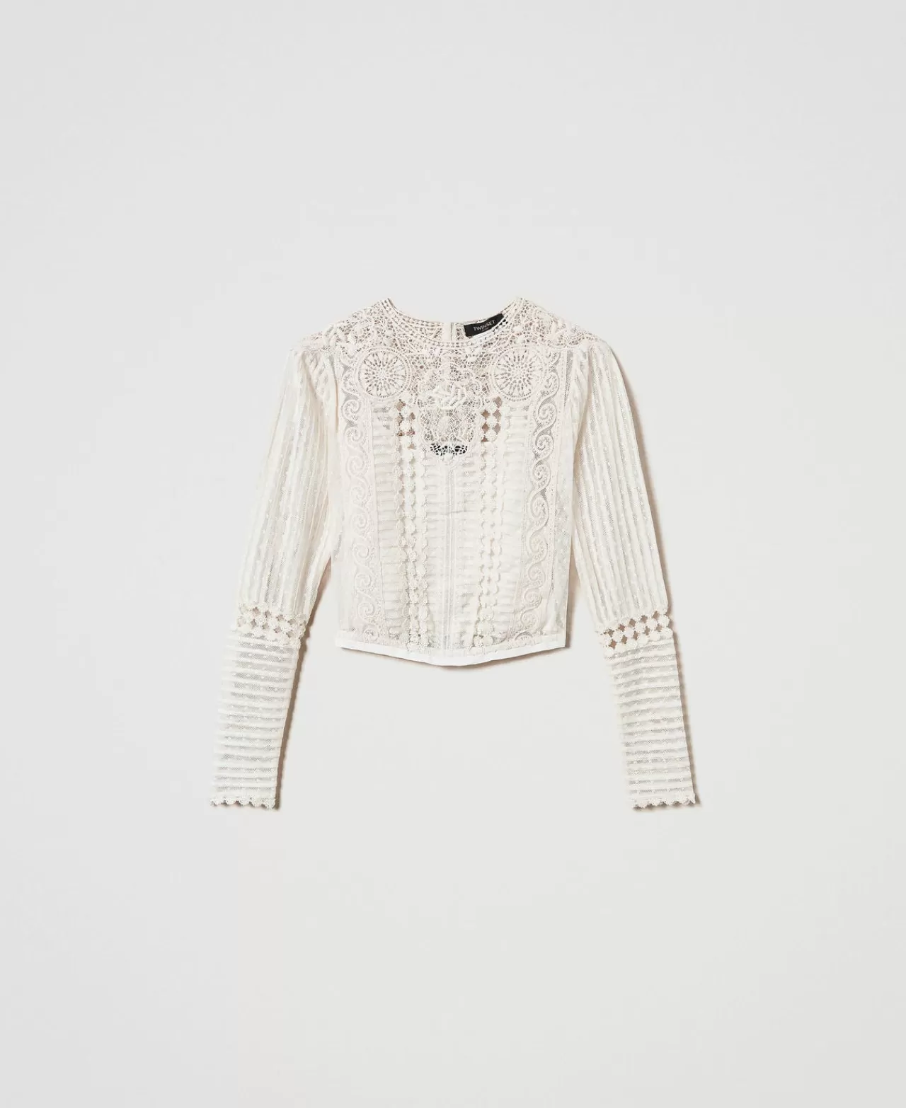 TWINSET Milano Musselinbluse Mit Spitze Und Stickereien