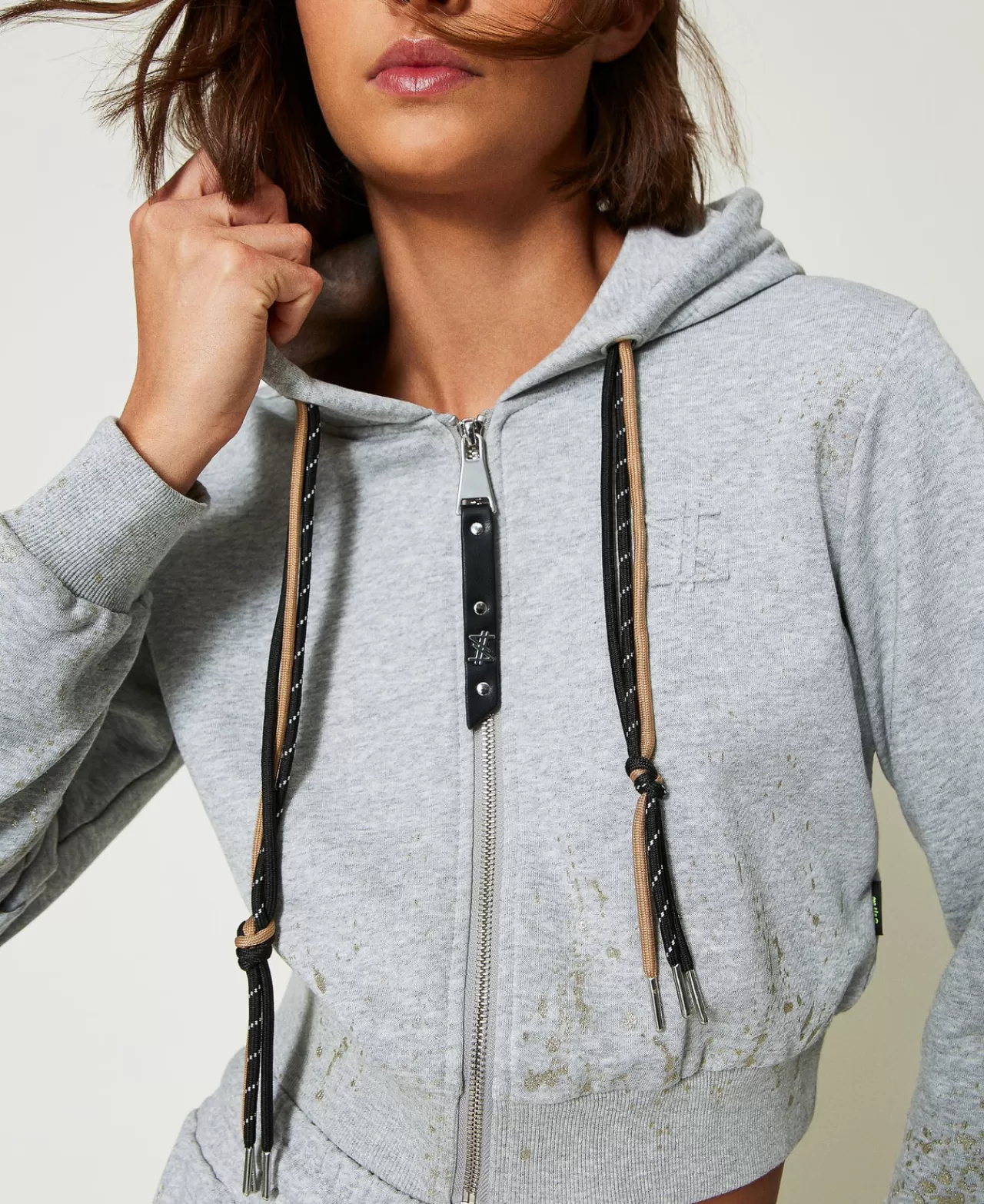 TWINSET Milano MYFO Cropped-Sweatjacke Mit Glitzerprint