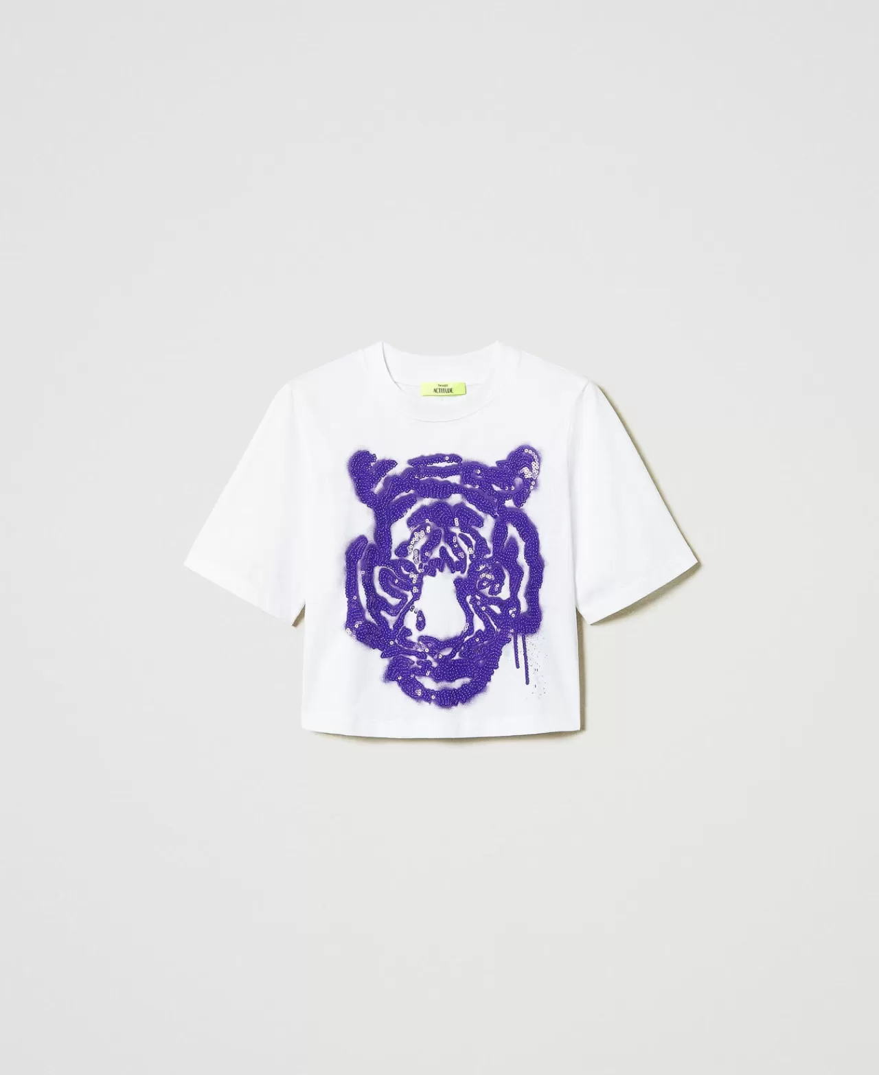 TWINSET Milano MYFO Kasten-T-Shirt Mit Print Und Pailletten