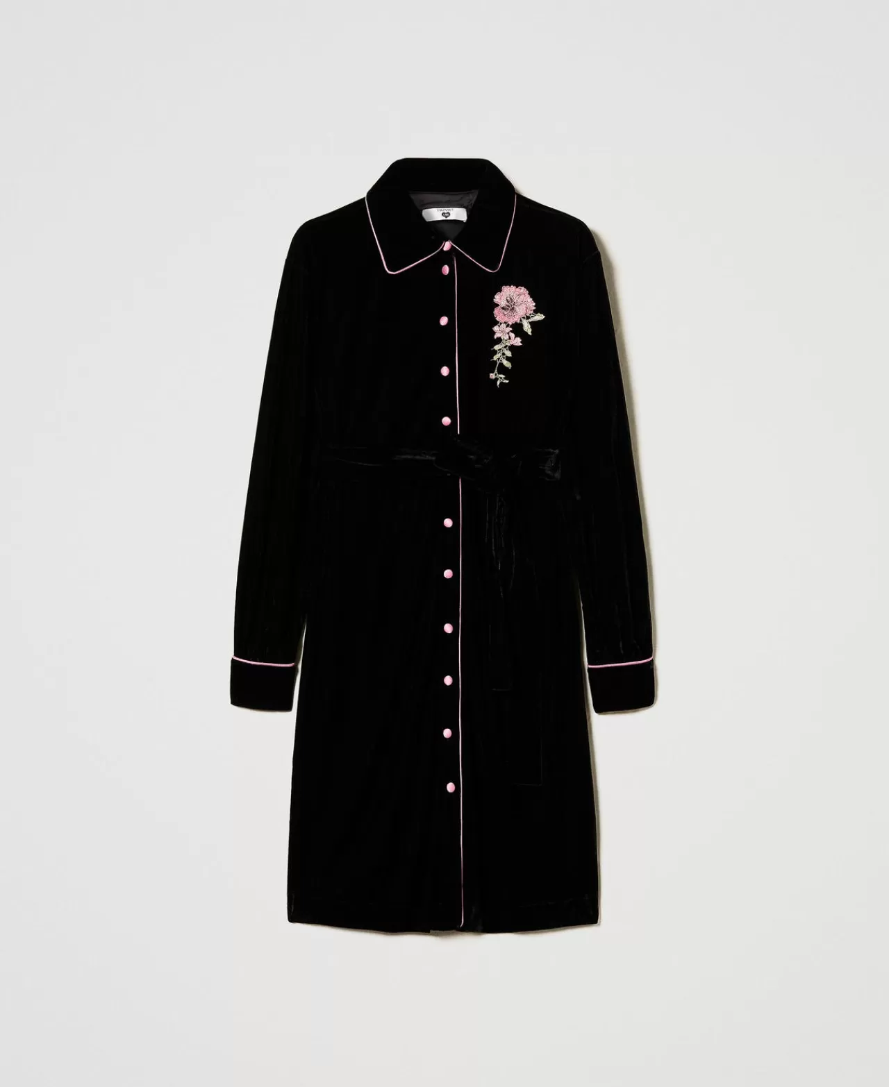 TWINSET Milano Nachthemd Aus Samt Mit Stickerei