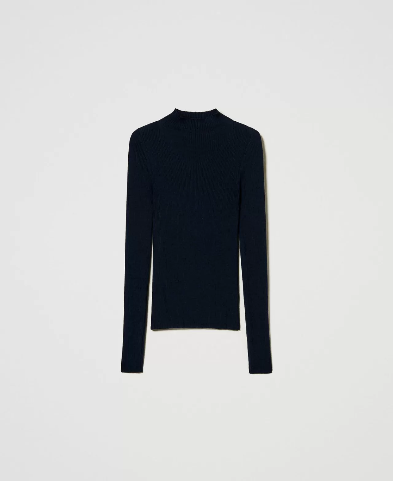 TWINSET Milano Nahtloser Stehkragenpullover Aus Wolle
