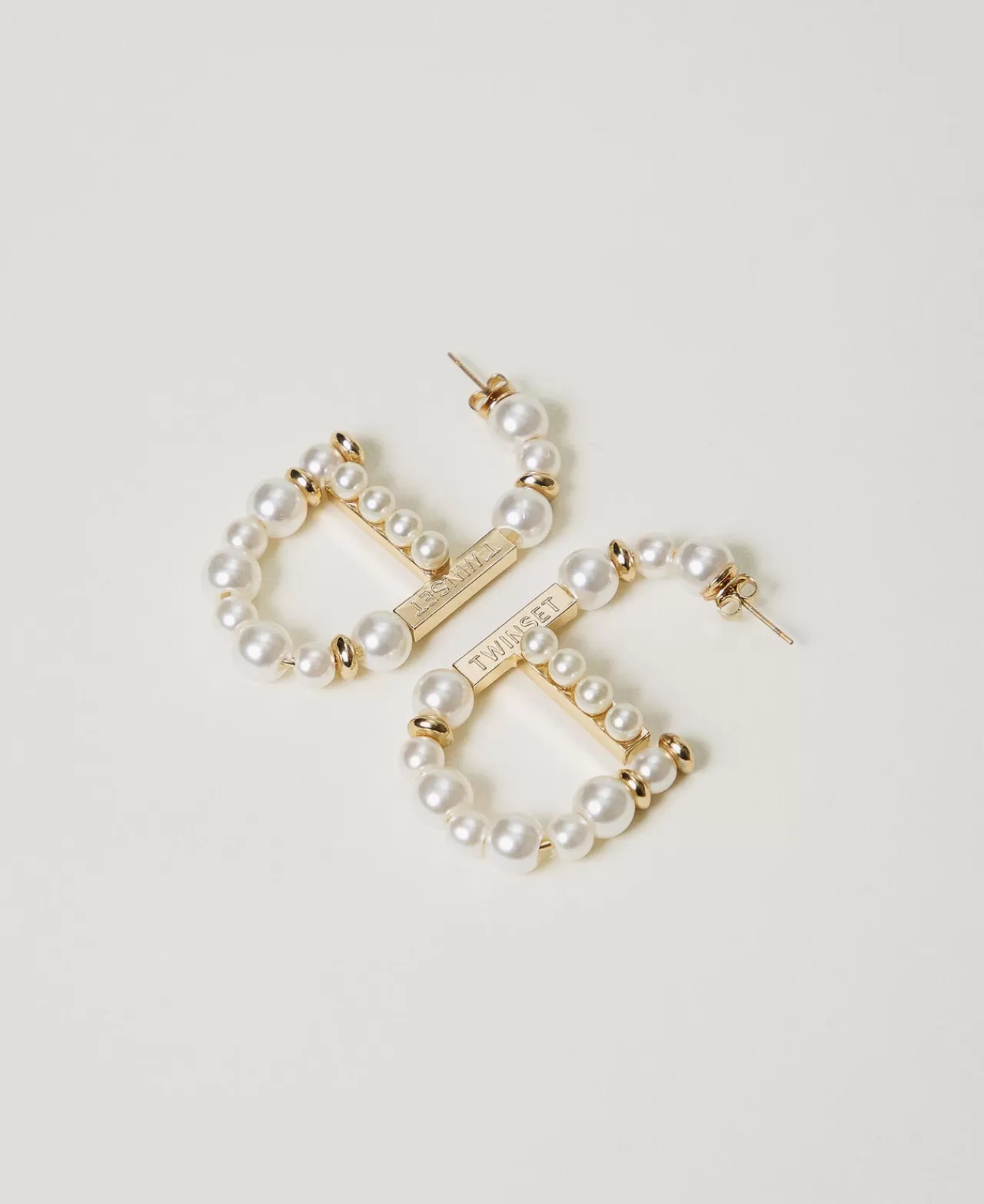 TWINSET Milano „Oval T“-Ohrringe Mit Perlen