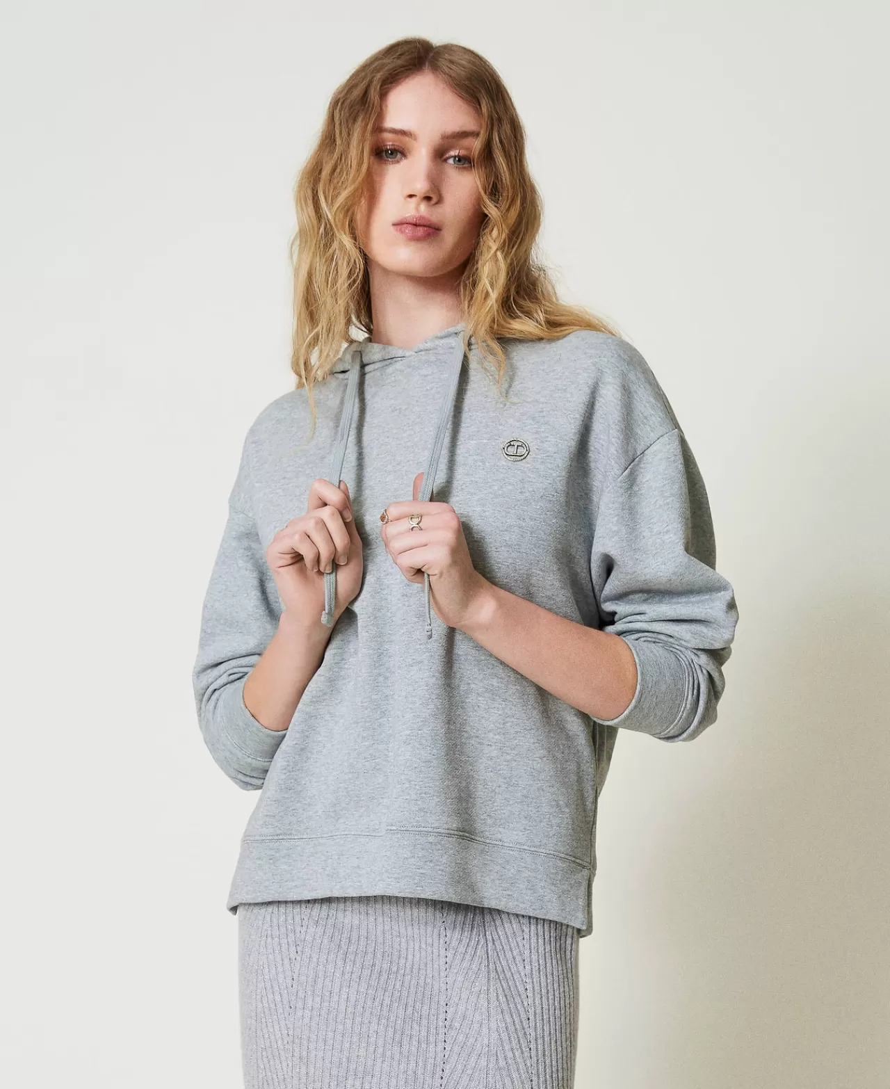 TWINSET Milano Oversized Sweatshirt Mit „Oval T“-Charm