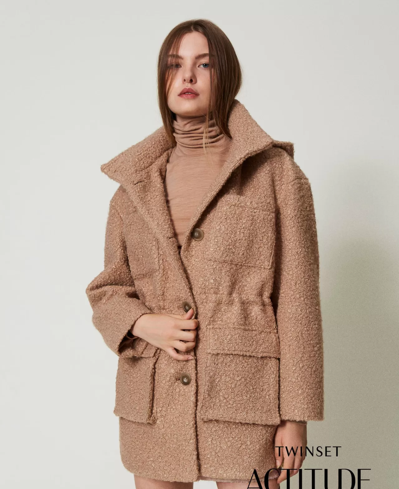TWINSET Milano Parka Aus Krausem Tuch