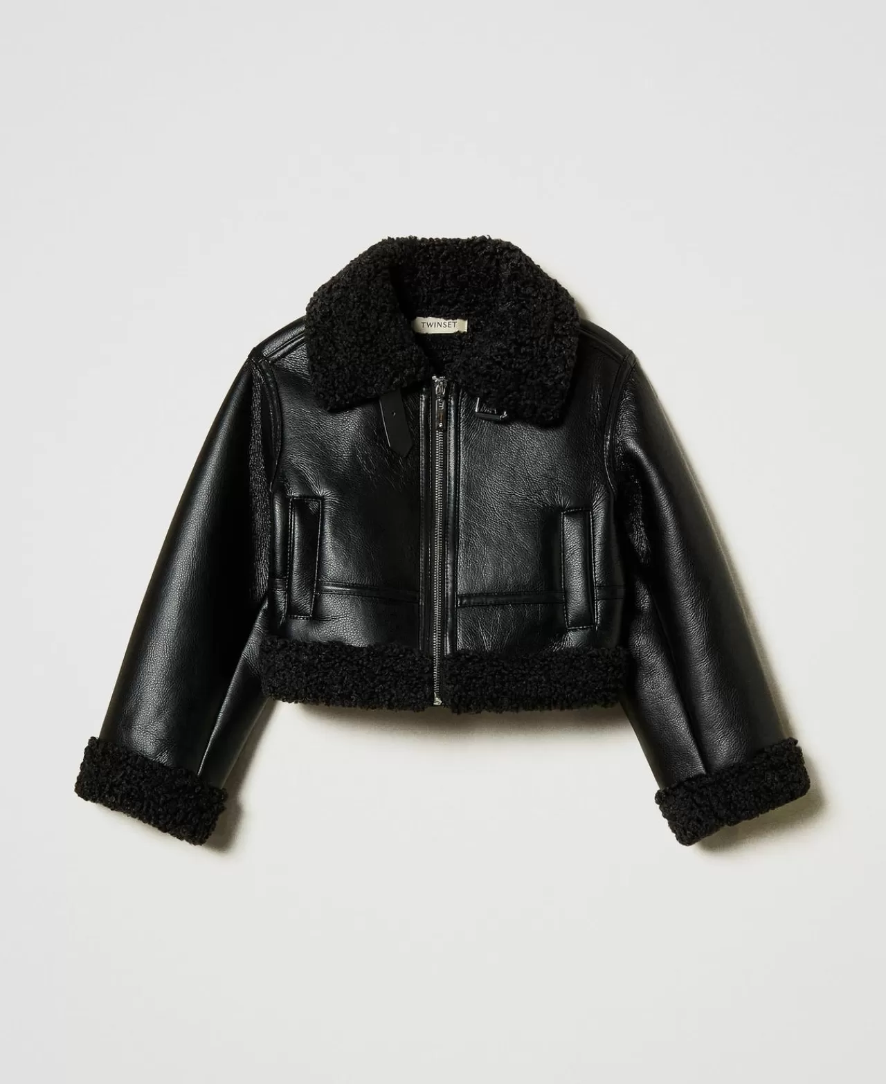 TWINSET Milano Pilotenjacke Mit Pelzimitat