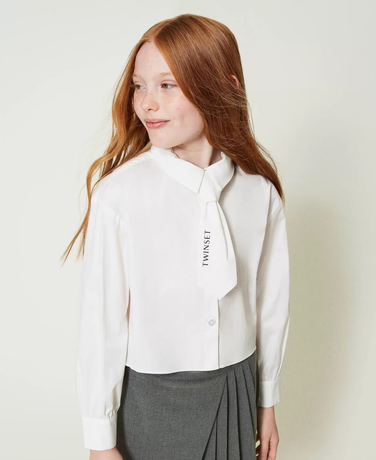 TWINSET Milano Popelinehemd Mit Krawatte