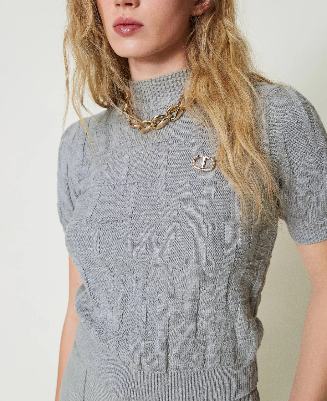 TWINSET Milano Pullover Aus Baumwolle Und Kaschmir Mit Logos