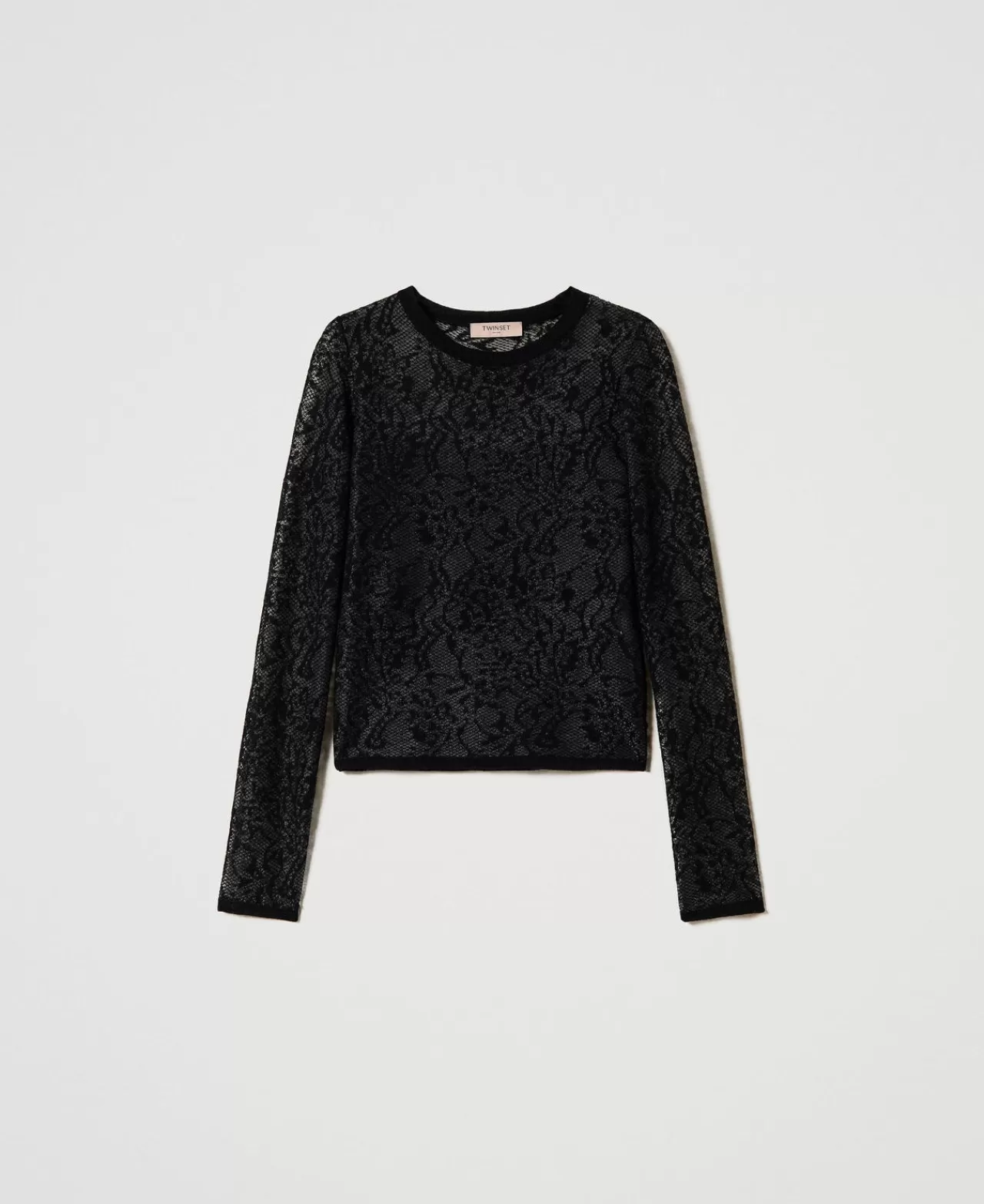 TWINSET Milano Pullover Aus Jacquard In Spitzenoptik