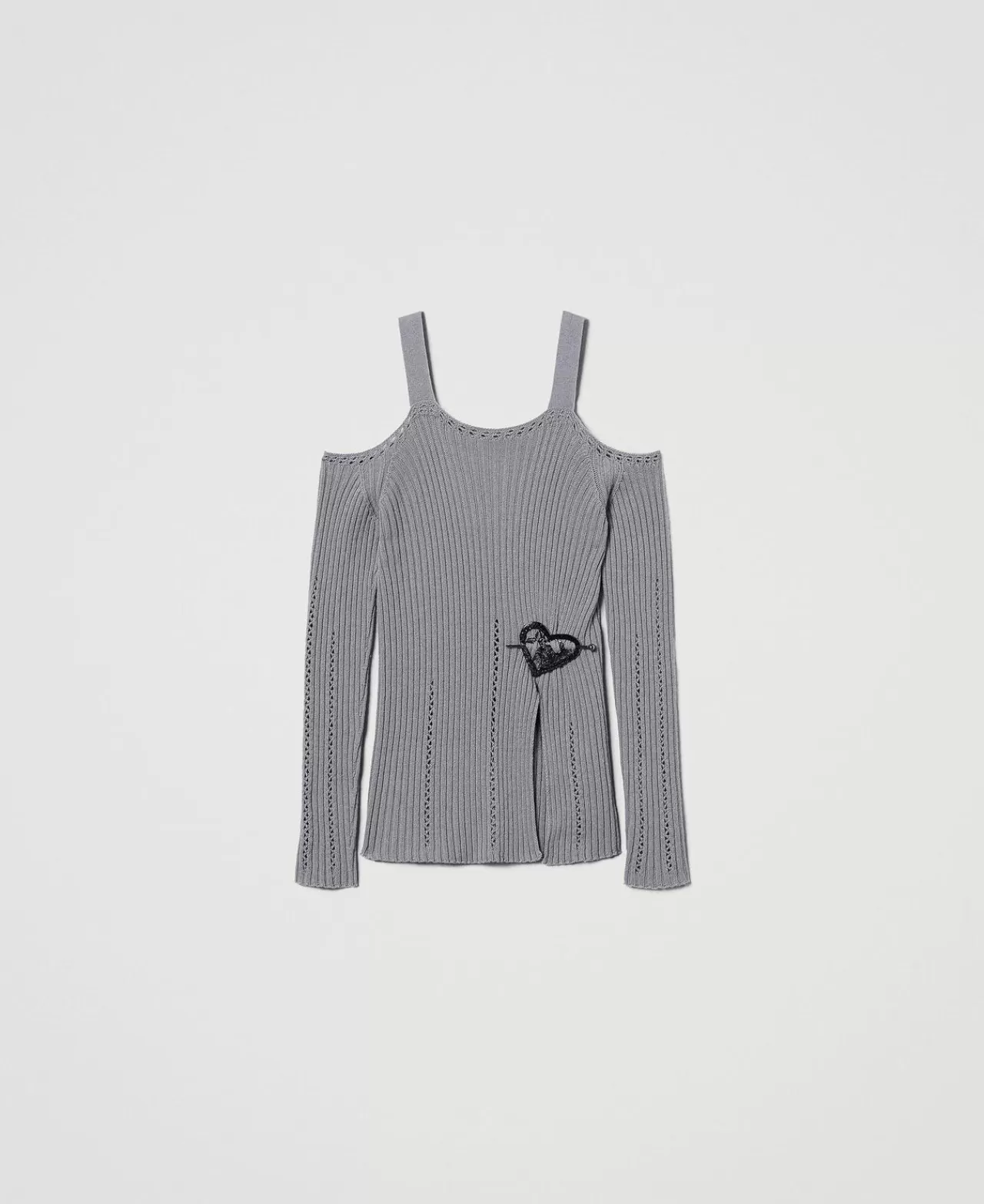 TWINSET Milano Pullover Aus Treeblend-Garn Mit Brosche