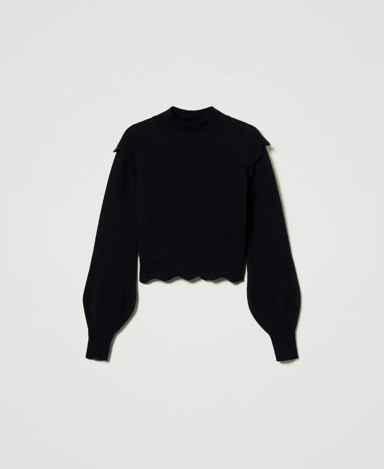 TWINSET Milano Pullover Aus Wolle Und Kaschmir Mit Wellenrändern