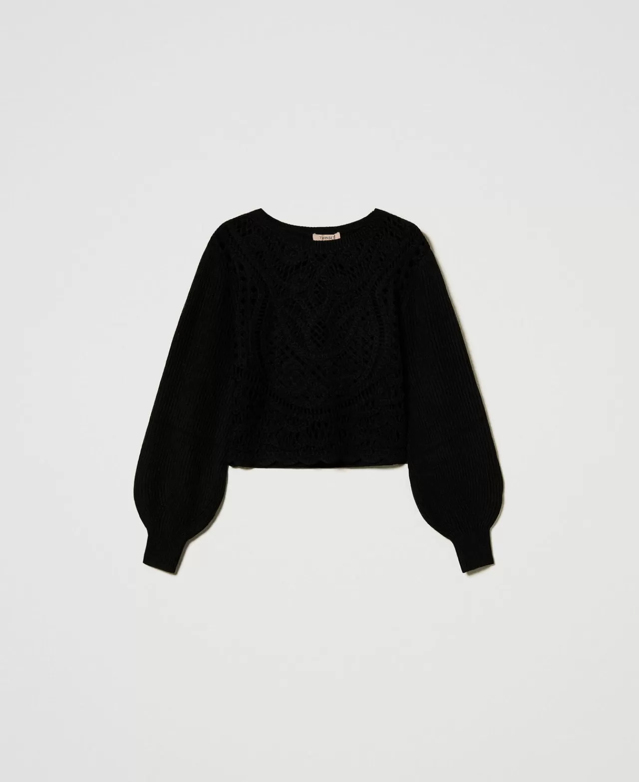 TWINSET Milano Pullover Aus Wollmischung Mit Häkelarbeit