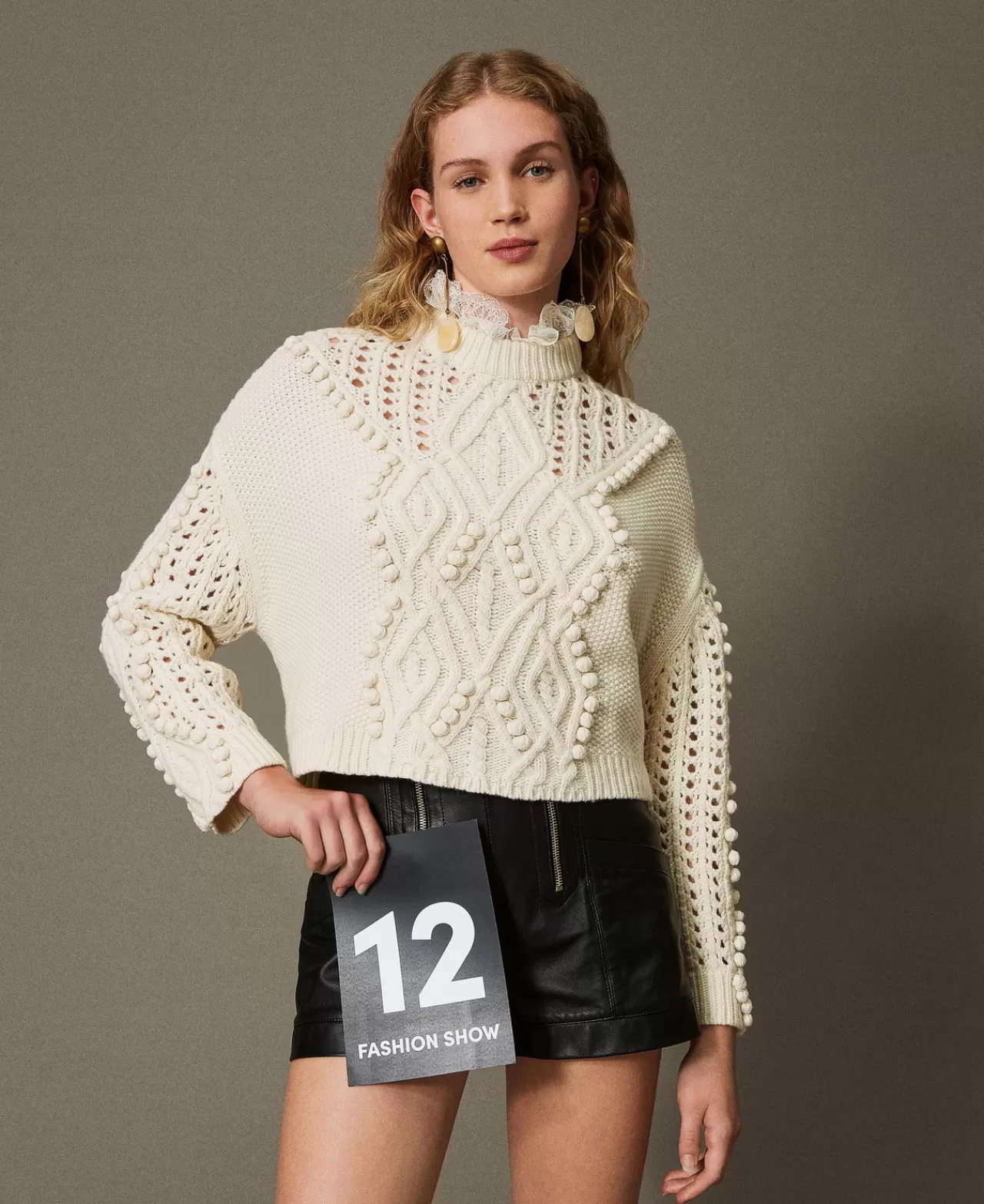 TWINSET Milano Pullover Aus Wollmischung Mit Mustermix