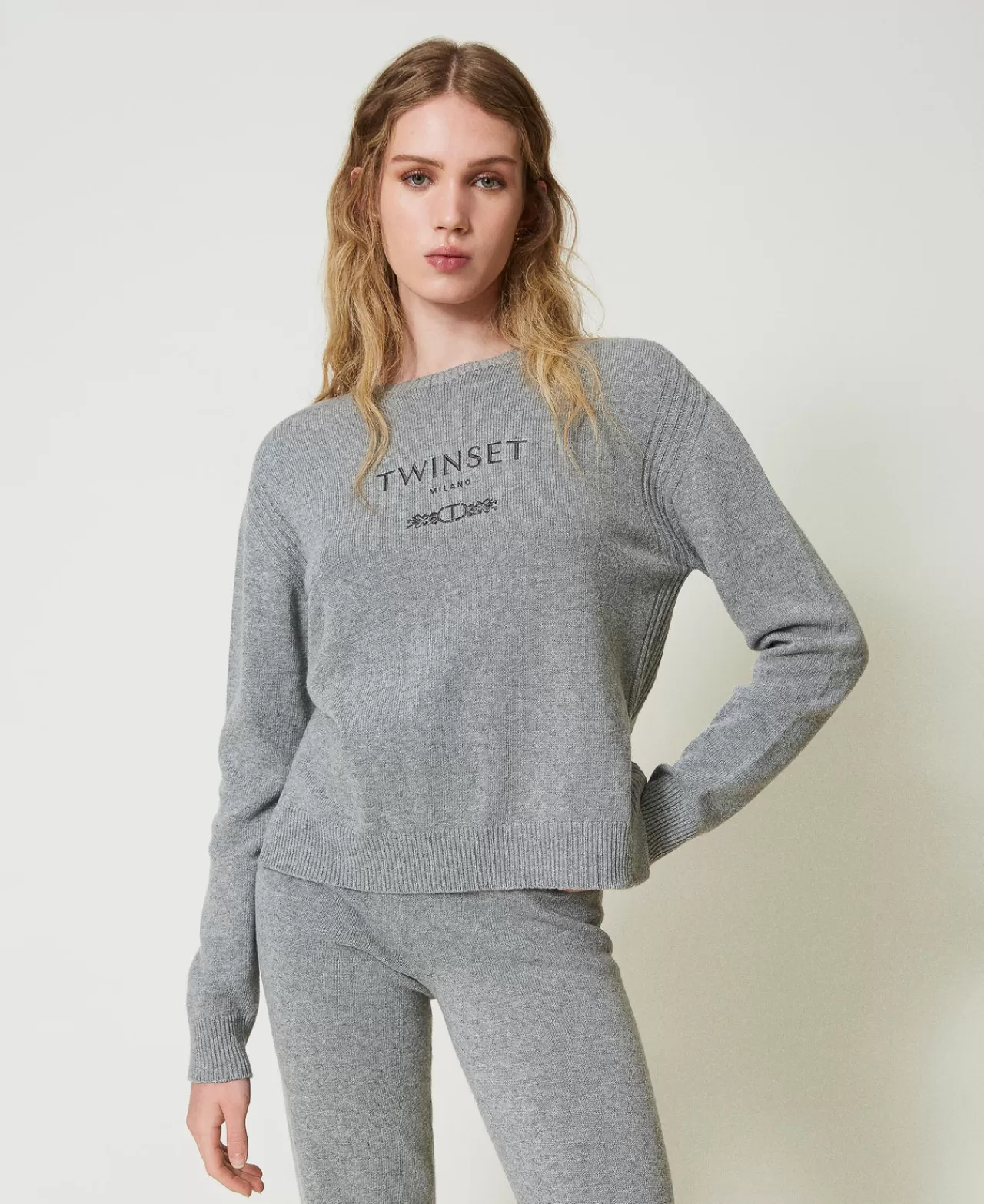 TWINSET Milano Pullover Aus Wollmischung Mit Sticklogo