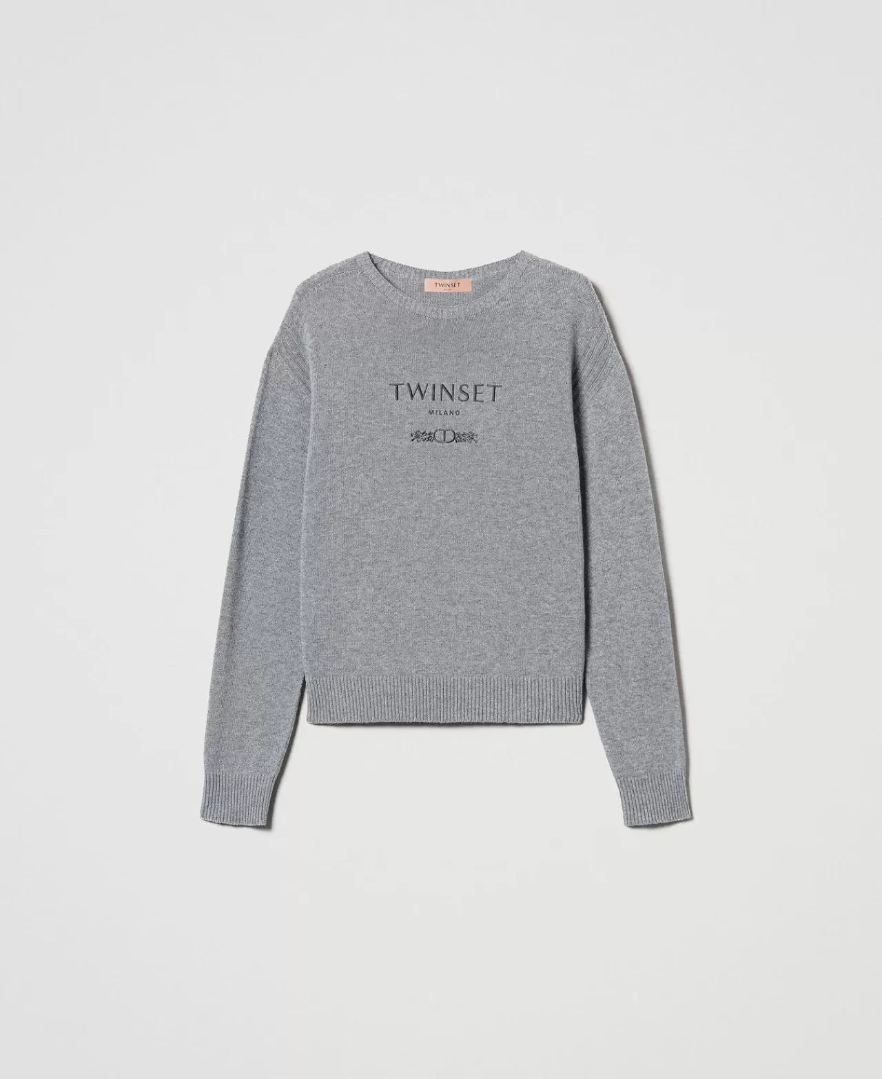 TWINSET Milano Pullover Aus Wollmischung Mit Sticklogo