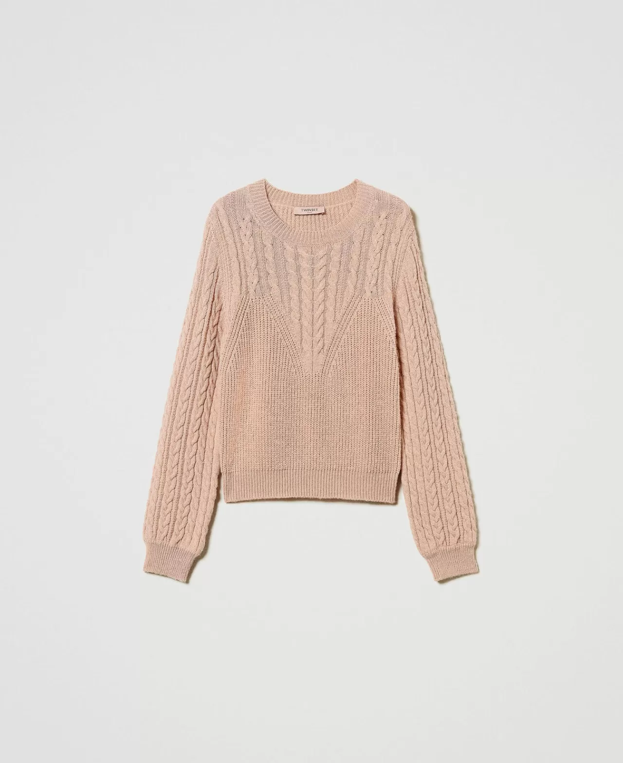 TWINSET Milano Pullover Aus Wollmischung Mit Zopfmuster