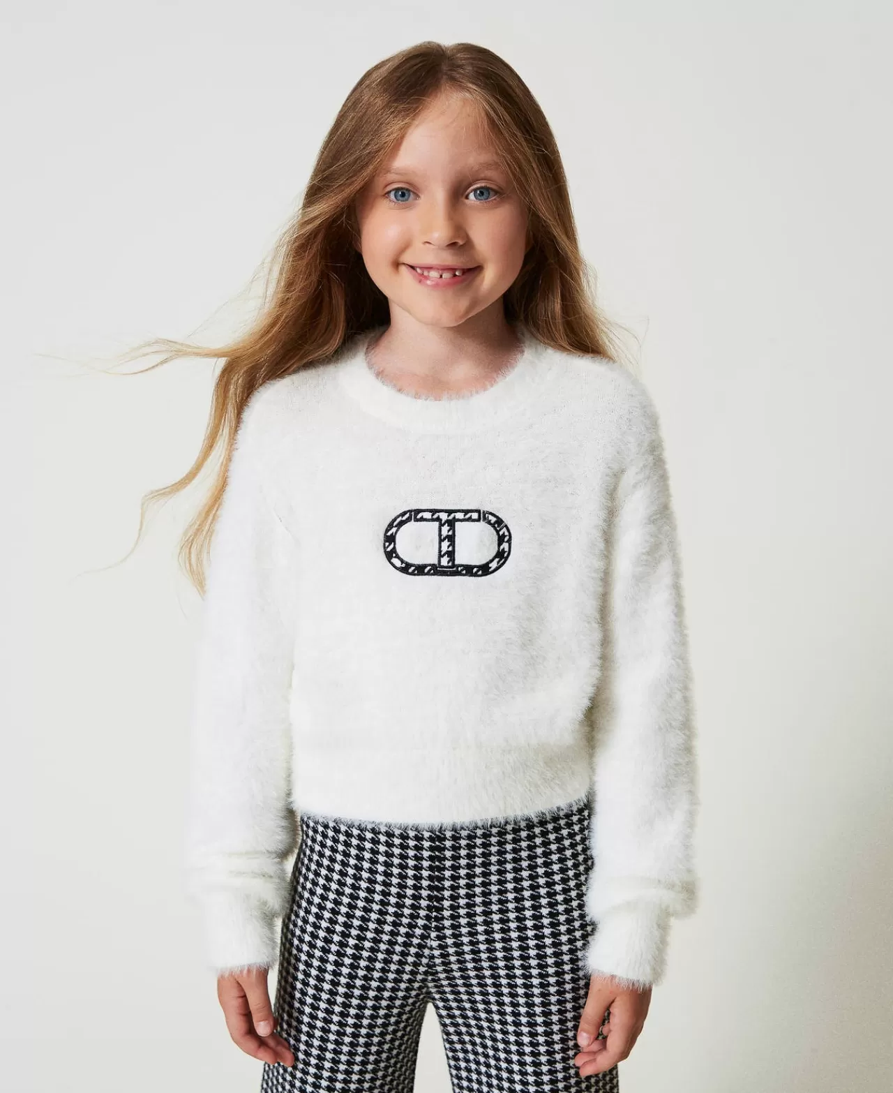 TWINSET Milano Pullover In Pelzoptik Mit „Oval T“-Logo