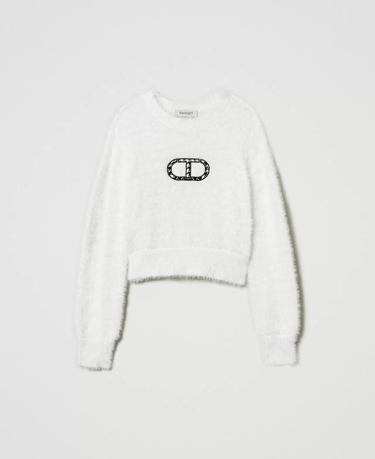 TWINSET Milano Pullover In Pelzoptik Mit „Oval T“-Logo