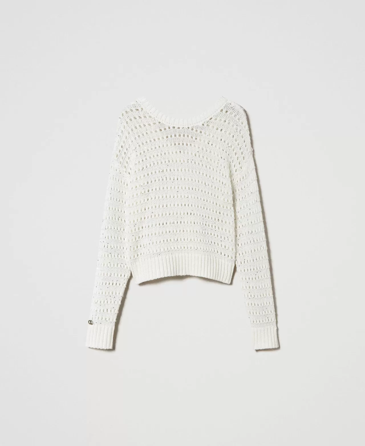 TWINSET Milano Pullover Mit Durchbruchmuster Und Pailletten
