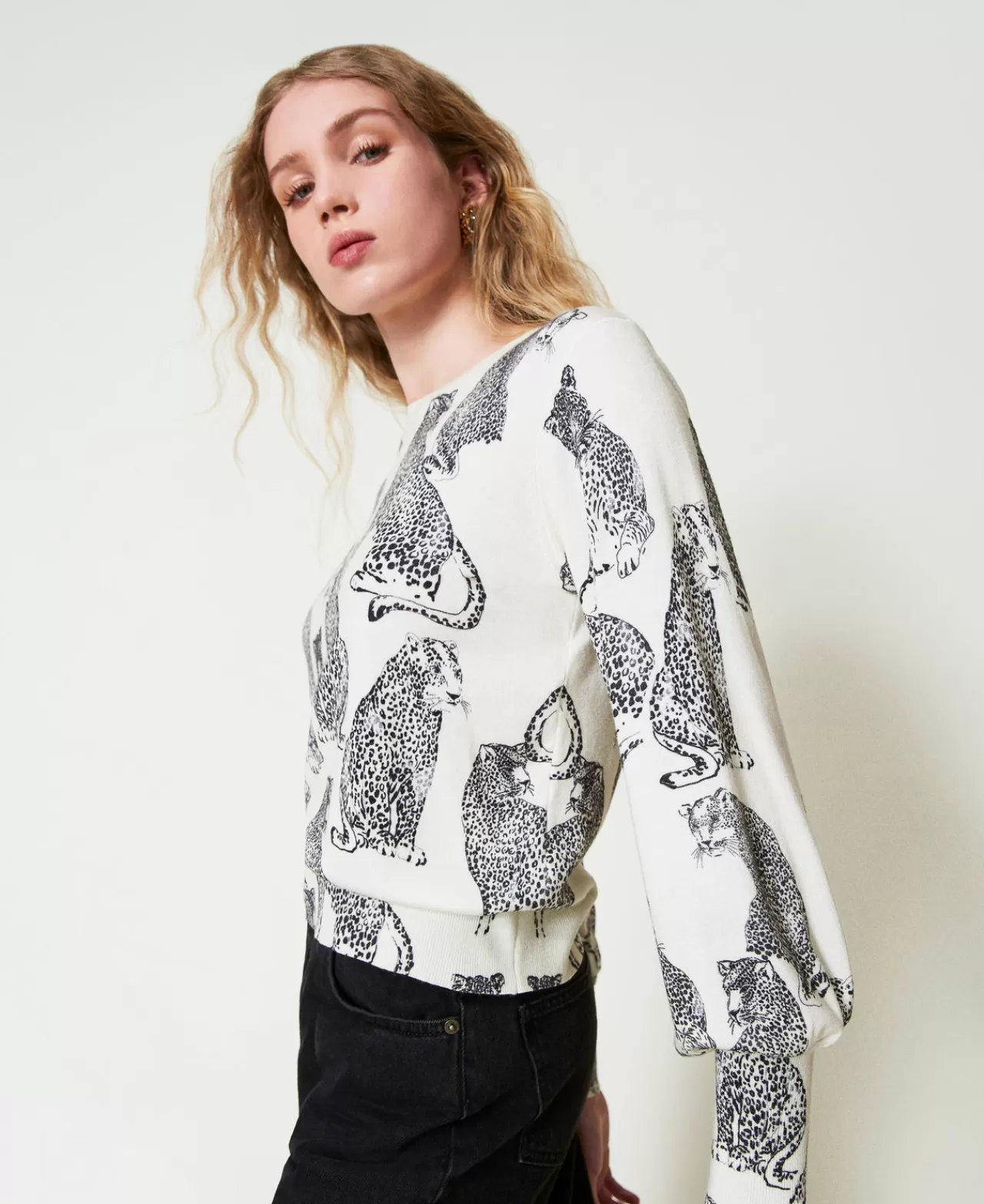 TWINSET Milano Pullover Mit Jaguarprint