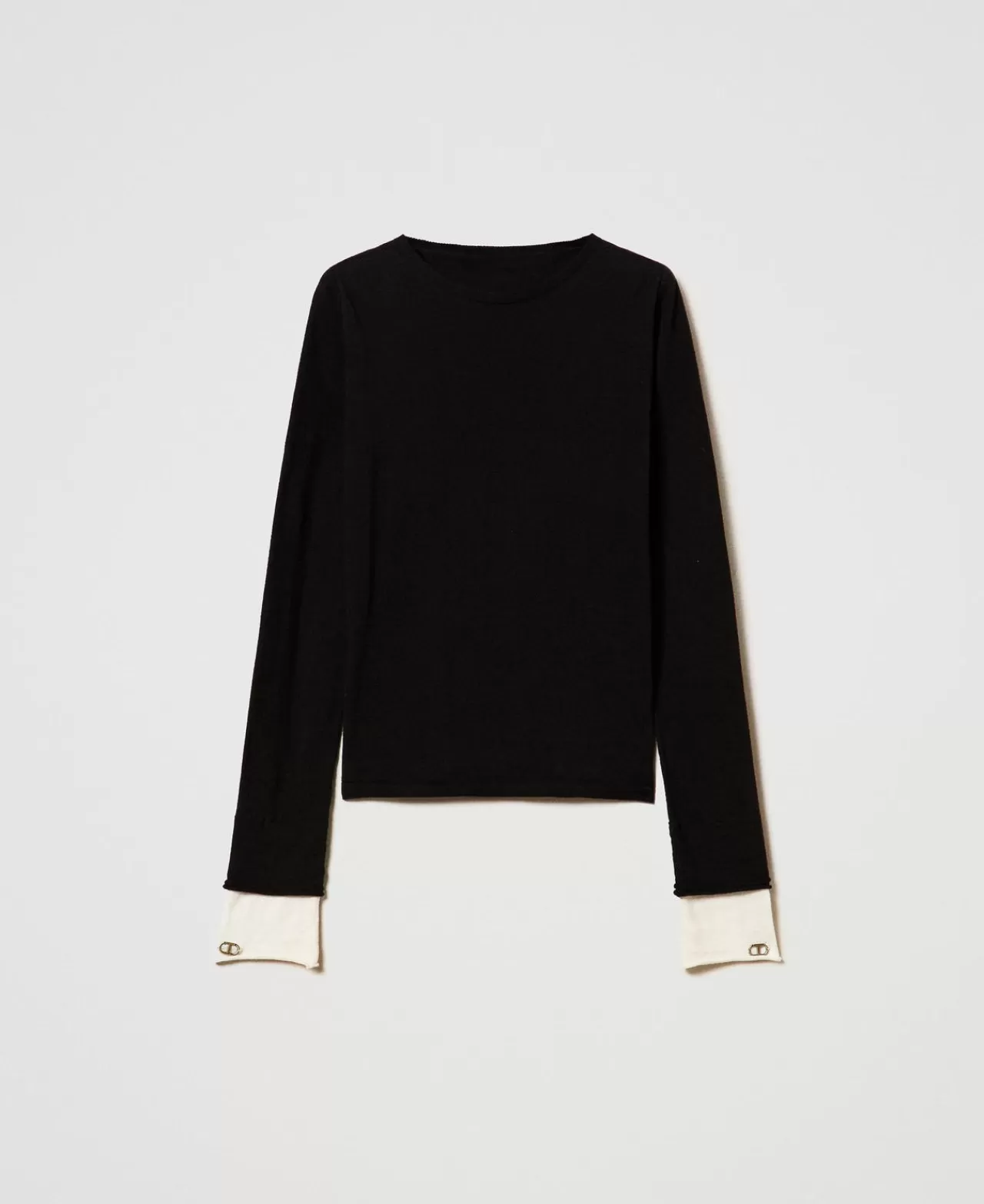 TWINSET Milano Pullover Mit Kontrastdetails Und Oval Ts
