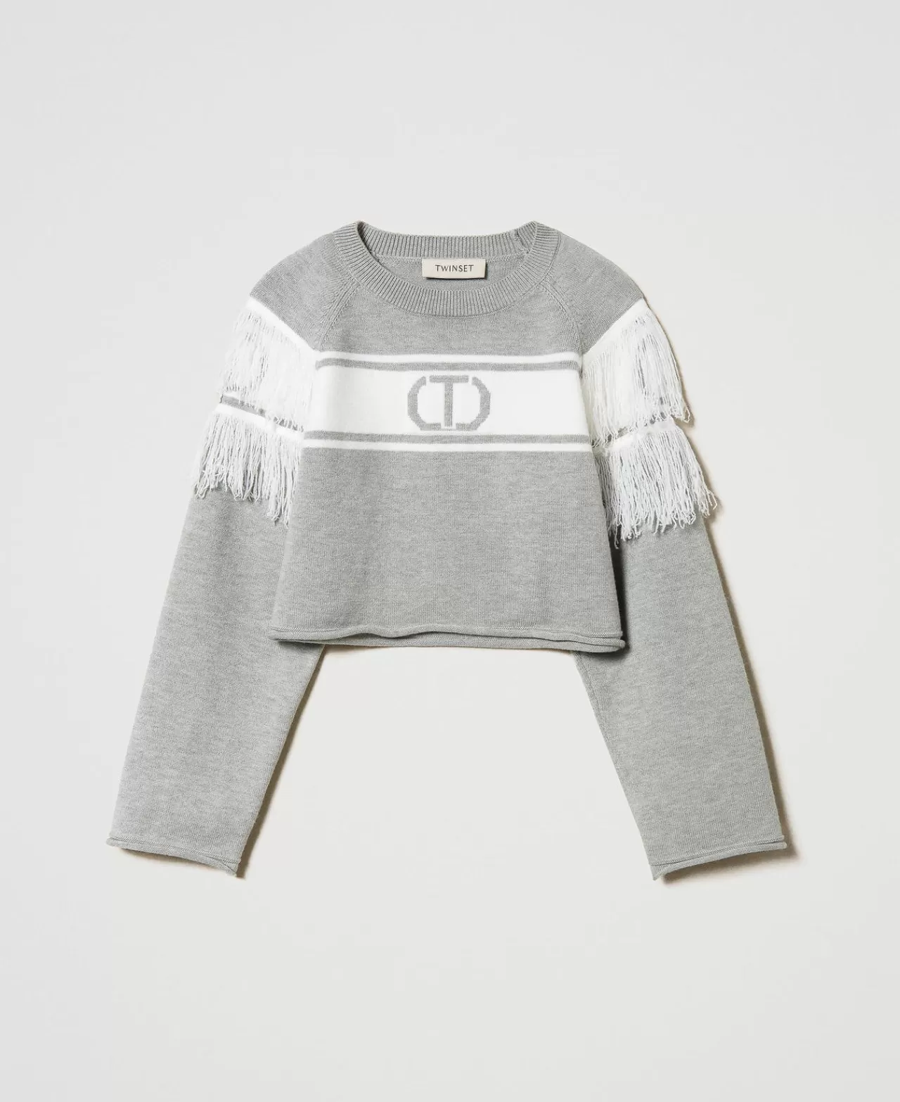 TWINSET Milano Pullover Mit Oval T Aus Jacquard Und Fransen