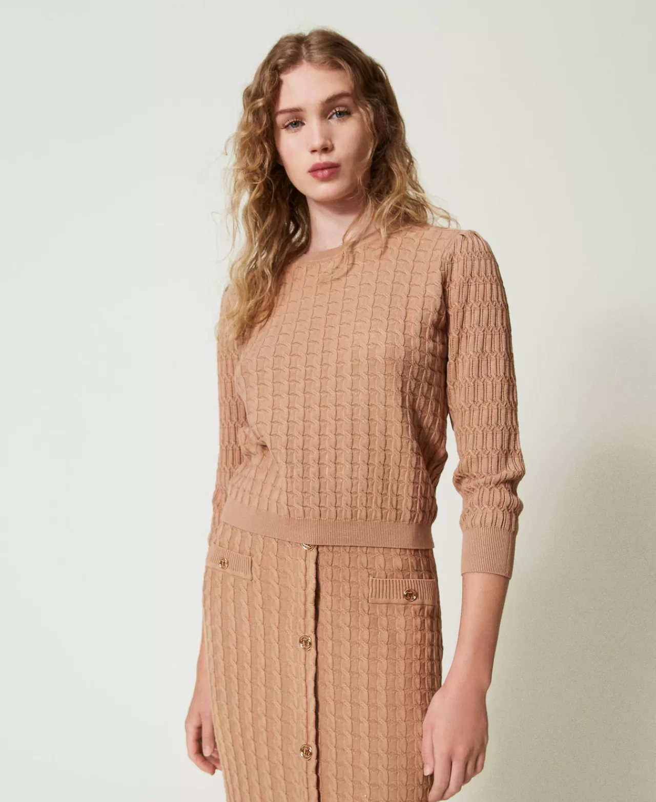 TWINSET Milano Pullover Mit Strickmustermix