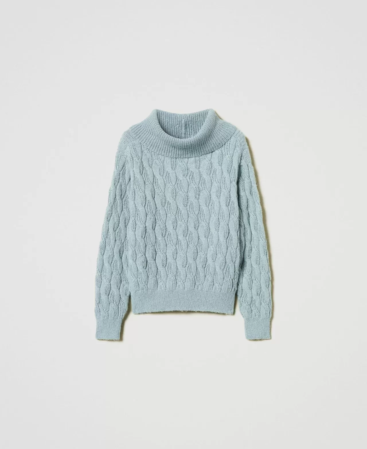 TWINSET Milano Pullover Mit Zopfmuster Und Maxikragen