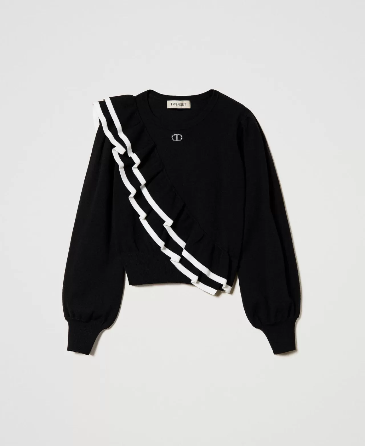 TWINSET Milano Regular-Fit-Pullover Mit Doppelvolant