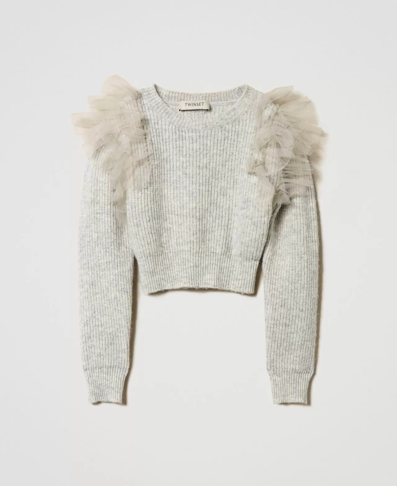 TWINSET Milano Regular-Fit-Pullover Mit Tüllvolants