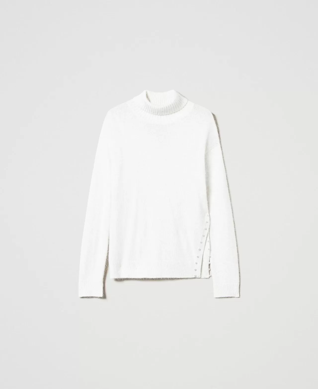 TWINSET Milano Rollkragenpullover Aus Angoramischung Mit Perlen