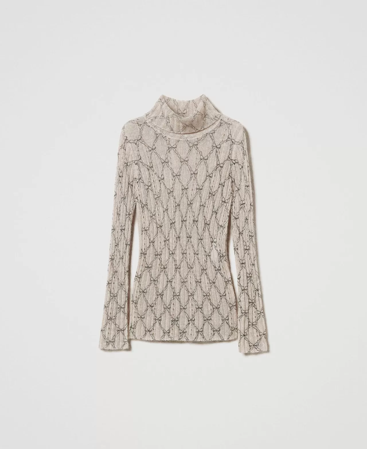TWINSET Milano Rollkragenpullover Aus Mohairmischung Mit Print