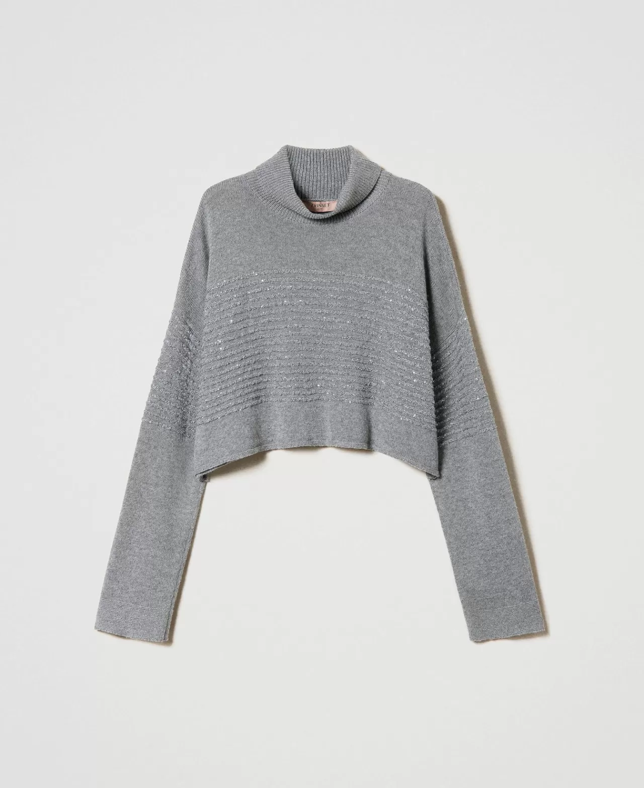 TWINSET Milano Rollkragenpullover Aus Wollmischung Mit Pailletten