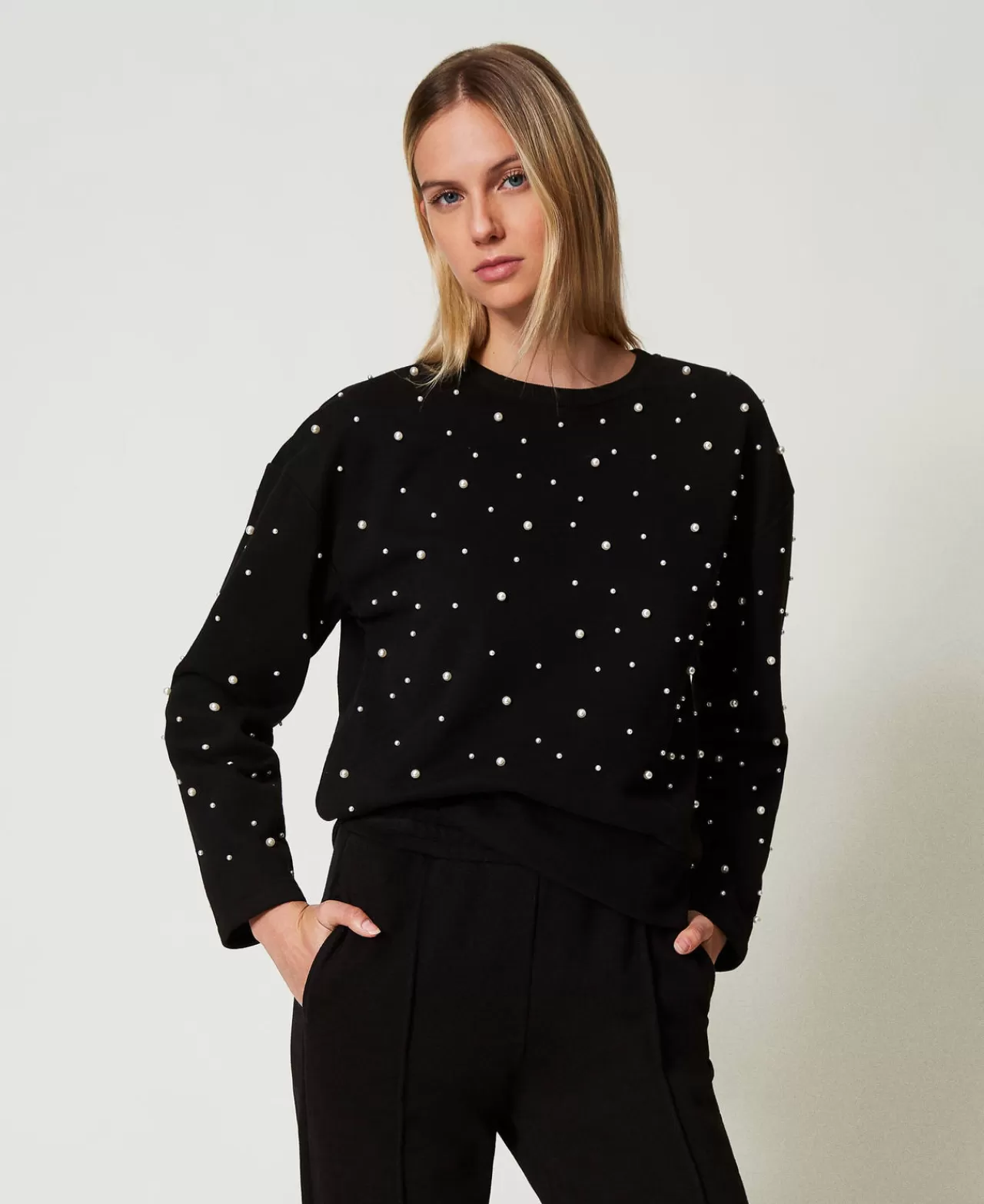 TWINSET Milano Rundhalssweatshirt Mit Perlen
