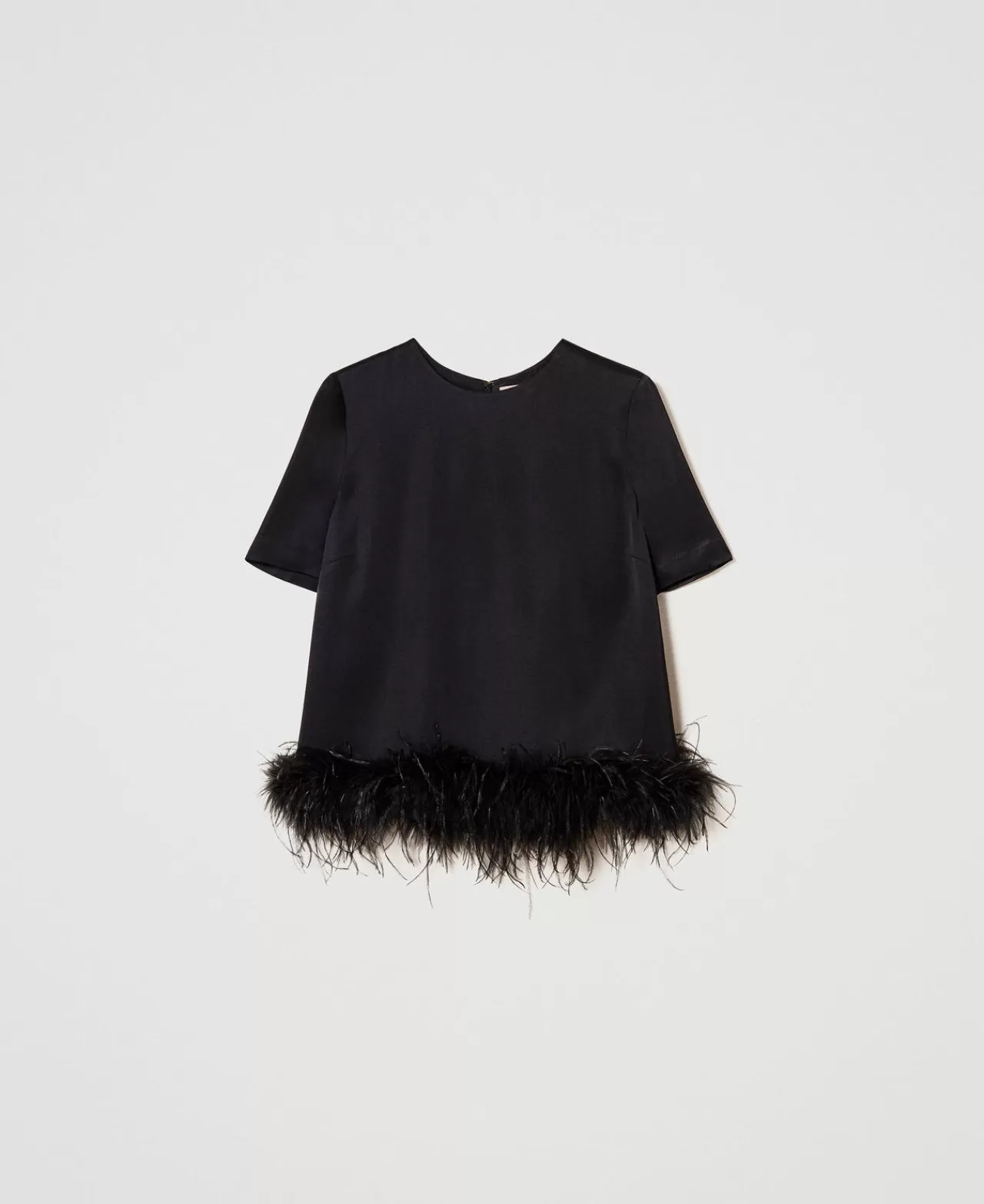 TWINSET Milano Satinbluse Mit Federn