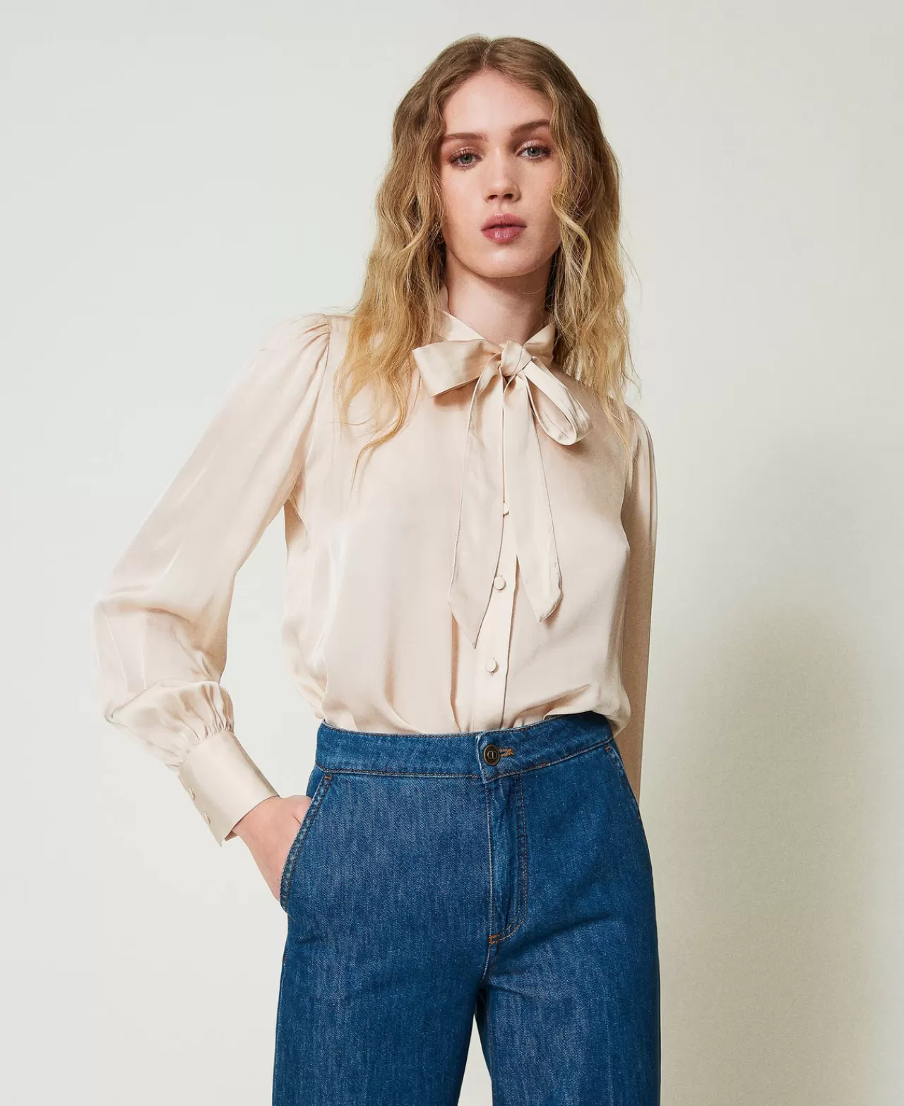TWINSET Milano Satinhemd Mit Schleife